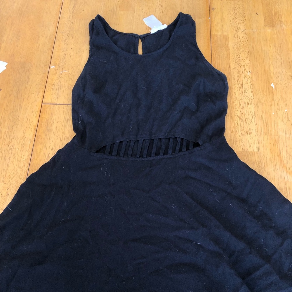 Black Cage Front Mini Dress